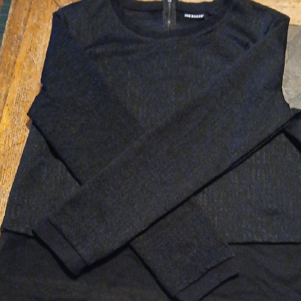 Joe Boxer Black Long Sleeve Shirt Sheer at the bottom